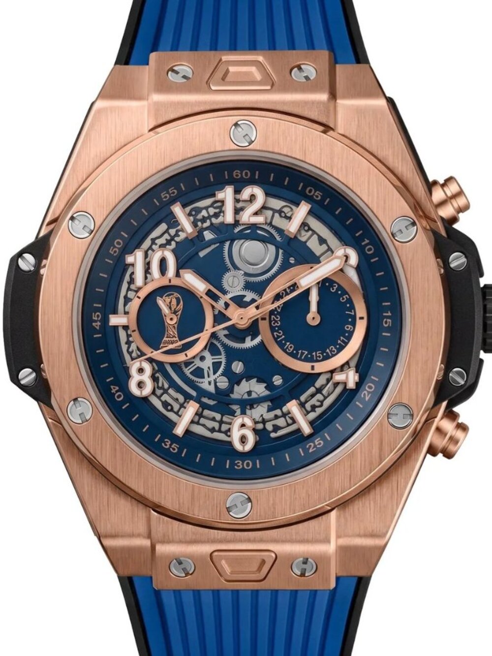 BIBI - B1211 World Cup Gold Case, Blue Dial, Blue Silicone Strap
